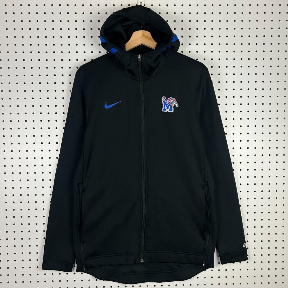 Nike Memphis Tigers Basketball Jacket Medium Black Warm Up Tech On Court Zip